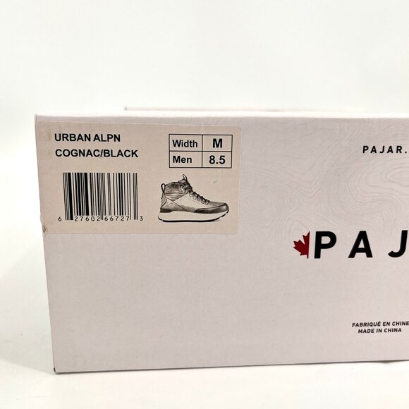 Pajar Urban Alpn Men's Waterproof Hiking Boots Size 8.5 Cognac Black Leather-NWD - Picture 16 of 16
